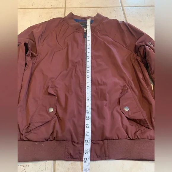No Boundaries Maroon Bomber Jacket Men's M - Picture 6 of 6